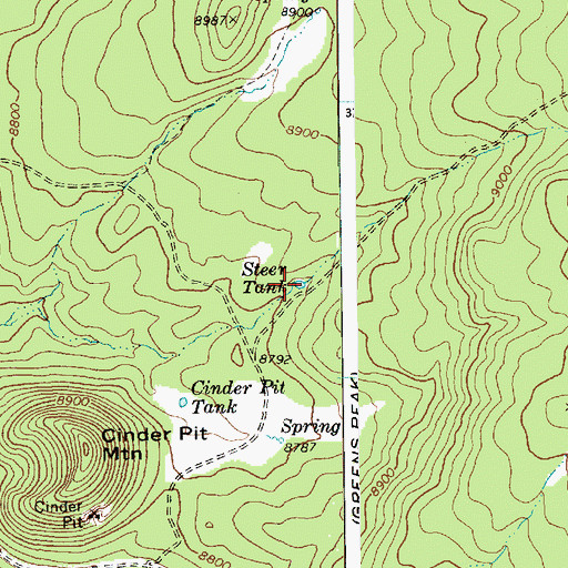 Topographic Map of Steer Tank, AZ