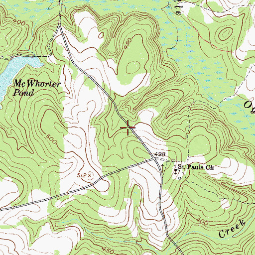 Topographic Map of Mount Hope Church (historical), GA