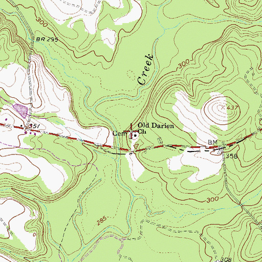Topographic Map of Old Darien Cemetery, GA