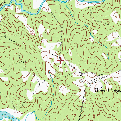Topographic Map of Powell Grove Church, GA