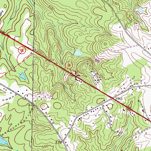 Topographic Map of Power of God Church, GA