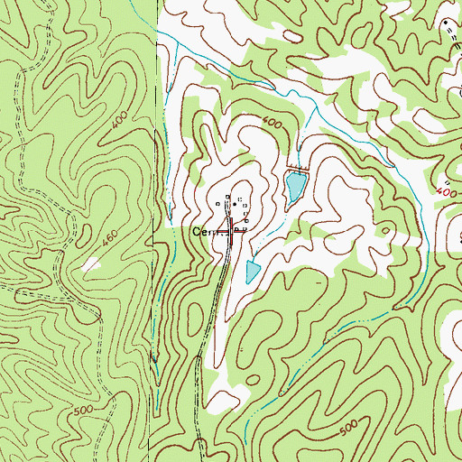 Topographic Map of Rives Cemetery, GA