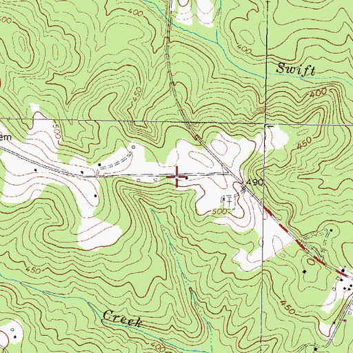 Topographic Map of Roberson Chapel Church, GA