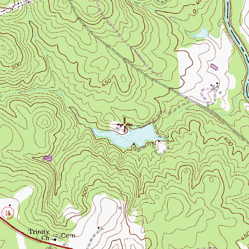 Topographic Map of Rock Mills Cemetery, GA