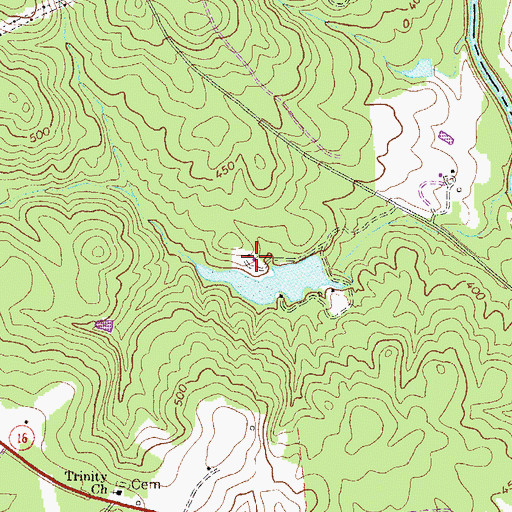 Topographic Map of Rock Mills Methodist Church (historical), GA