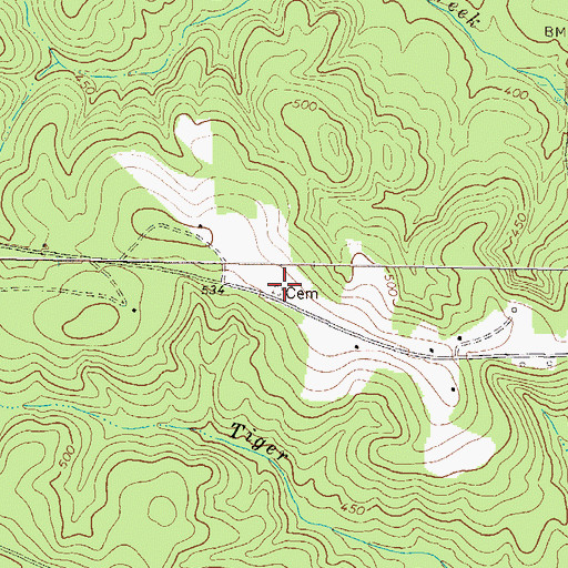 Topographic Map of Simmons Cemetery, GA