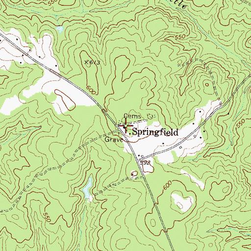 Topographic Map of Springfield Church, GA