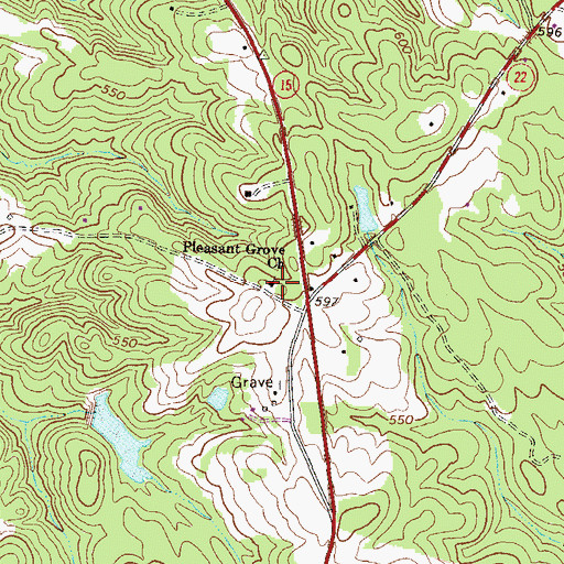 Topographic Map of Sticks School (historical), GA