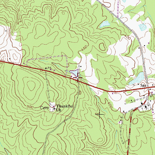 Topographic Map of Thankful School (historical), GA