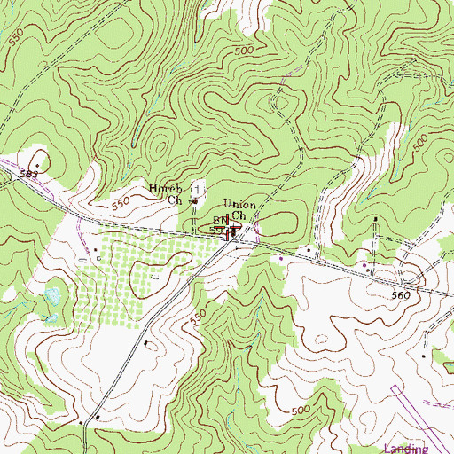Topographic Map of Union School (historical), GA