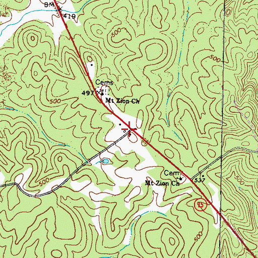 Topographic Map of William Jonathan Northern Monument, GA