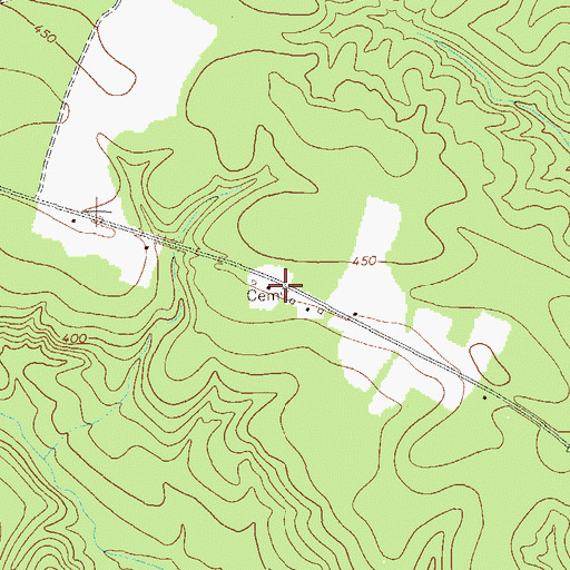 Topographic Map of Amerson Cemetery, GA