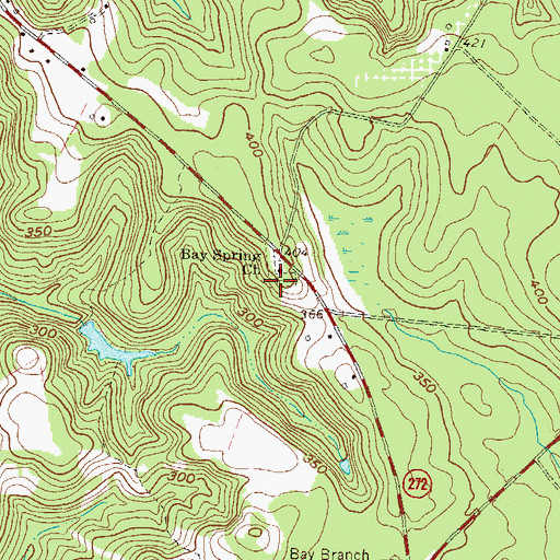 Topographic Map of Bay Springs Cemetery, GA