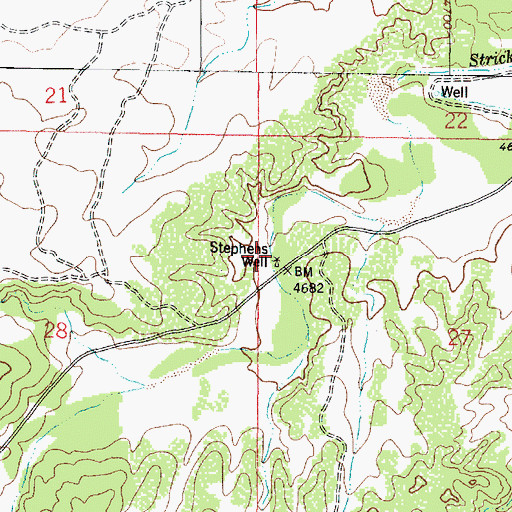 Topographic Map of Stephens Well, AZ