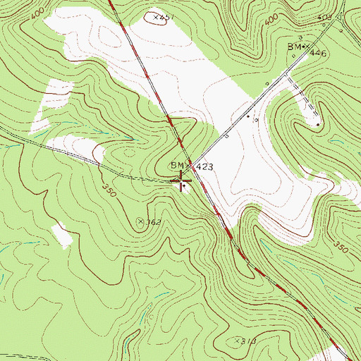 Topographic Map of Cabin Hill Church (historical), GA