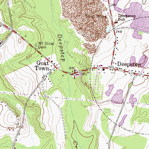 Topographic Map of Deepstep Cemetery, GA