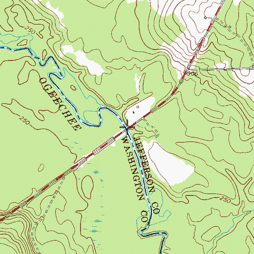 Topographic Map of Fenns Bridge, GA