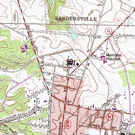 Topographic Map of First Presbyterian Church, GA