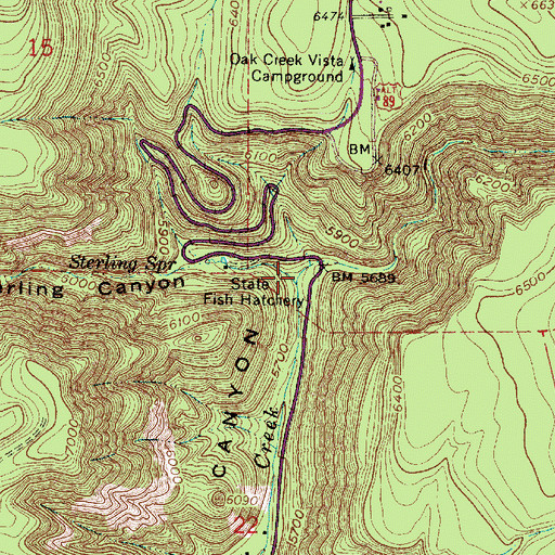 Topographic Map of Sterling Canyon, AZ