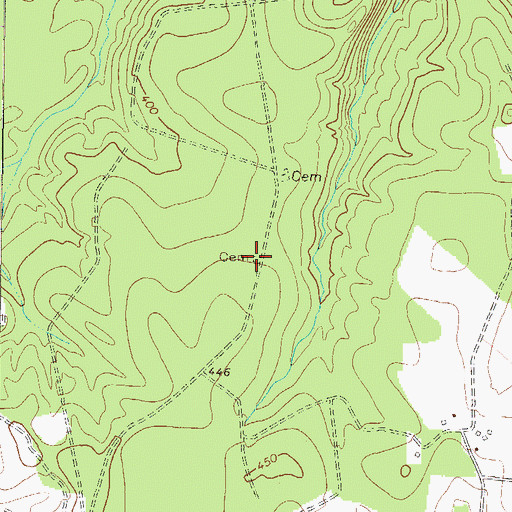 Topographic Map of Gordon Cemetery, GA