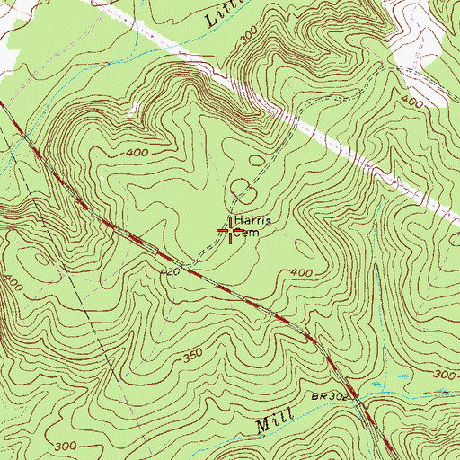 Topographic Map of Harris Methodist Church (historical), GA