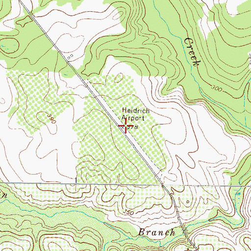 Topographic Map of Heidrich Airport (historical), GA