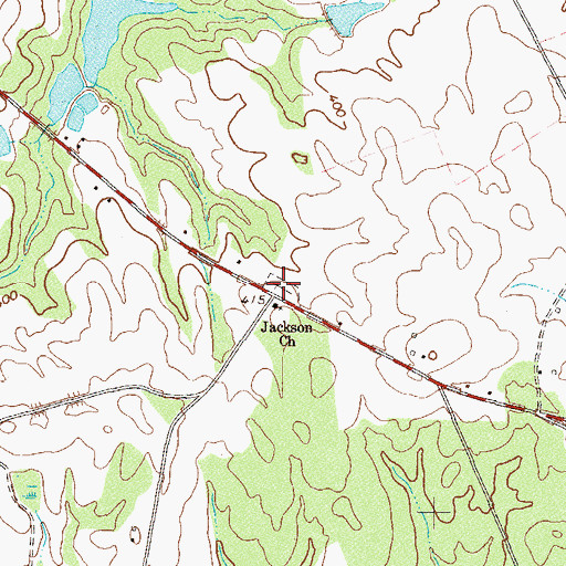 Topographic Map of Jackson Cemetery, GA