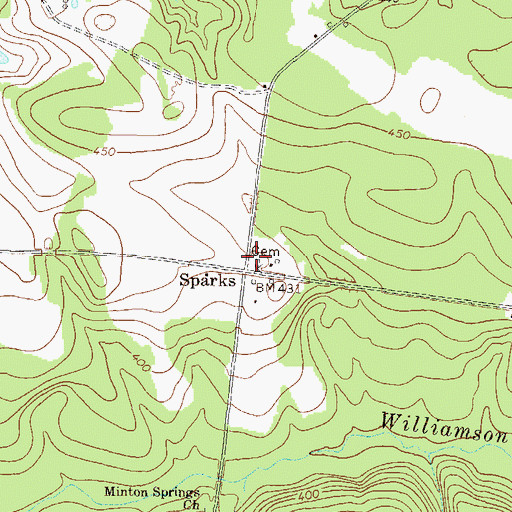 Topographic Map of John Sparks Cemetery, GA