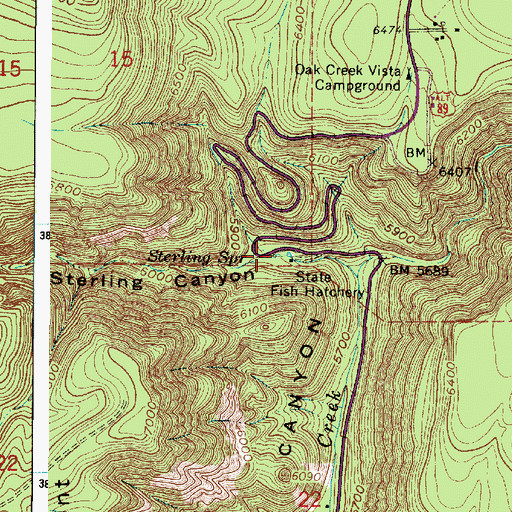 Topographic Map of Sterling Spring, AZ