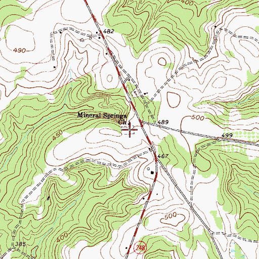 Topographic Map of Mineral Springs Cemetery, GA