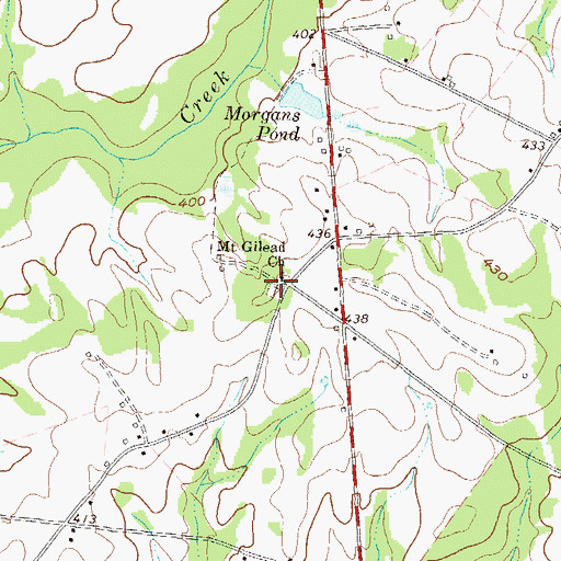 Topographic Map of Mount Gilead Cemetery, GA