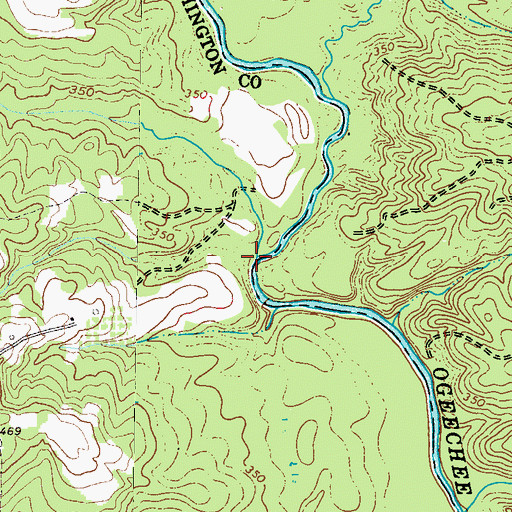 Topographic Map of Mott Branch, GA