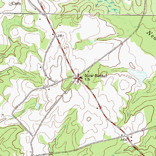 Topographic Map of New Bethel Cemetery, GA