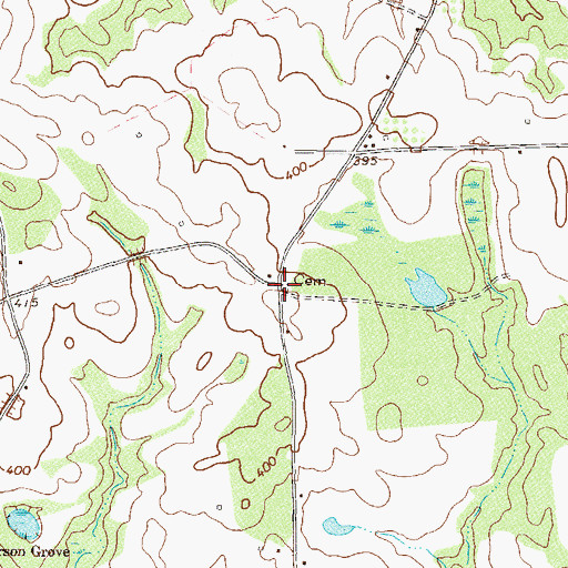 Topographic Map of Newsome Cemetery, GA