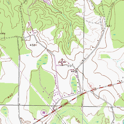Topographic Map of Oak Grove Church, GA