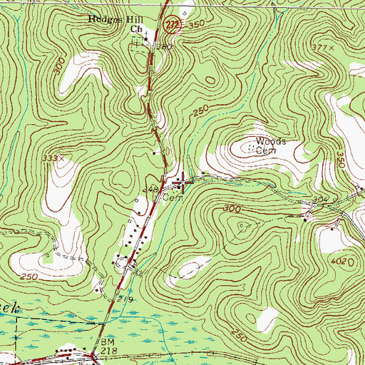 Topographic Map of Oconee Church of God, GA