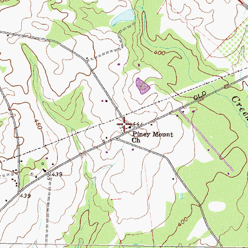 Topographic Map of Piney Mount Cemetery, GA