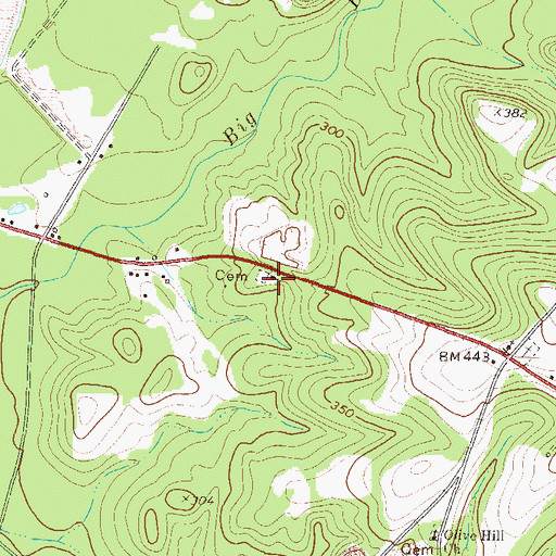 Topographic Map of Poplar Springs Baptist Church, GA