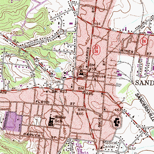 Topographic Map of Rawlings Sanitarium (historical), GA