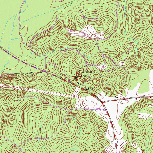 Topographic Map of Rutherford Primitive Baptist Church (historical), GA
