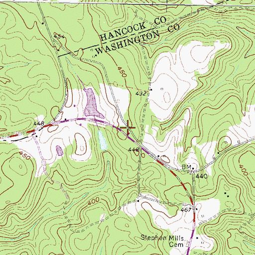 Topographic Map of Shiloh School (historical), GA