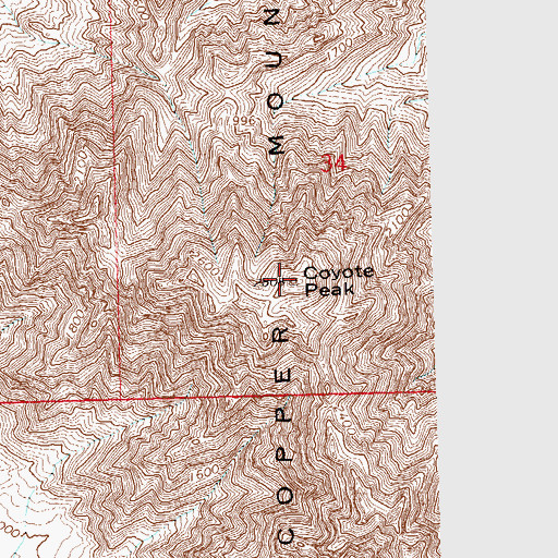 Topographic Map of Coyote Peak, AZ