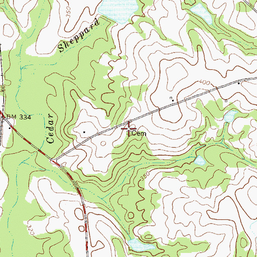 Topographic Map of Smith Cemetery, GA