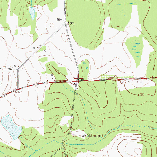 Topographic Map of Union Church (historical), GA