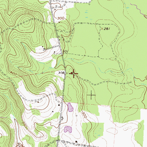 Topographic Map of Veal Cemetery, GA
