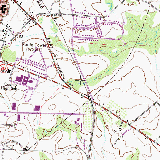 Topographic Map of Washington County, GA