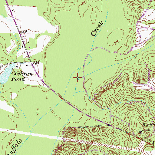 Topographic Map of Wheeler Creek, GA