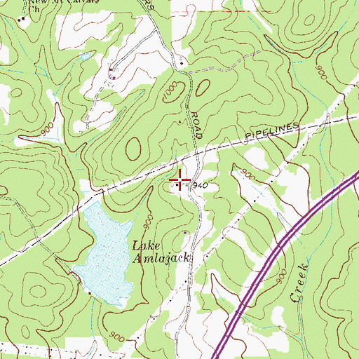 Topographic Map of Arnold - Sims Cemetery, GA