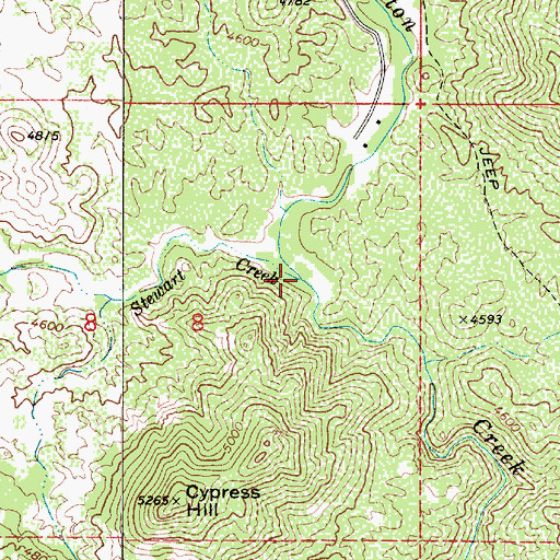 Topographic Map of Stewart Creek, AZ