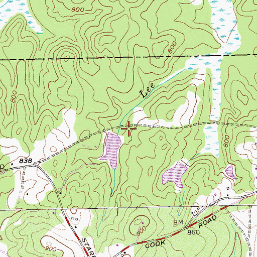 Topographic Map of Bethel Cemetery, GA